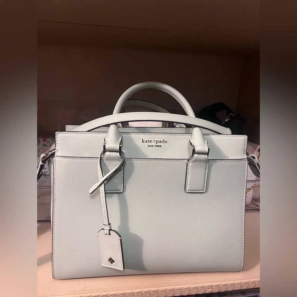 kate spade pastel mint green leather satchel - Picture 6 of 6